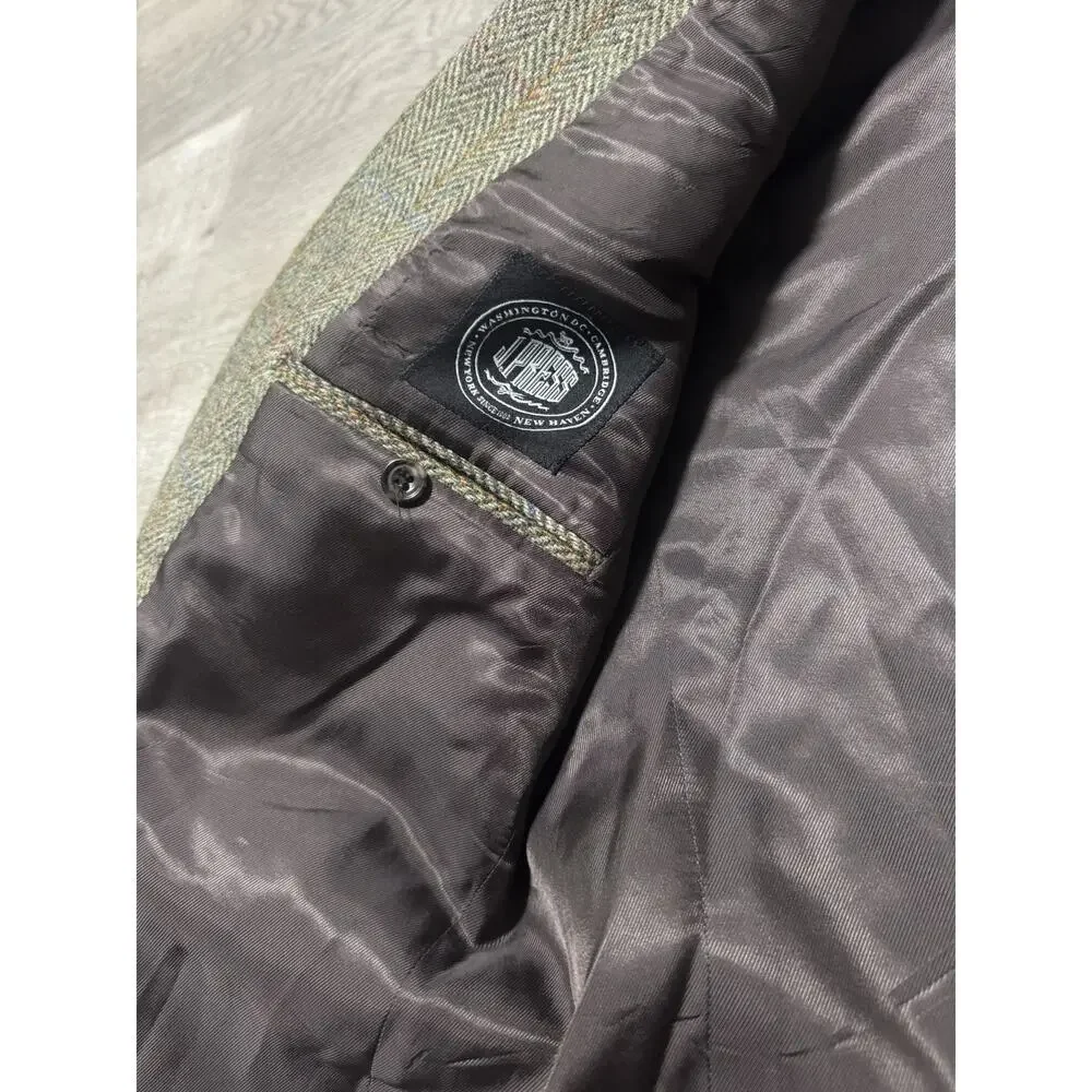 RARE J Press Presidential Harris Tweed Wool Blazer Sports Coat 42R Green